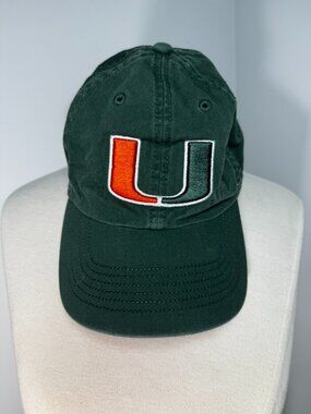 U Miami Hurricanes Baseball Hat Cap Adjustable Green The U Collegiate - M